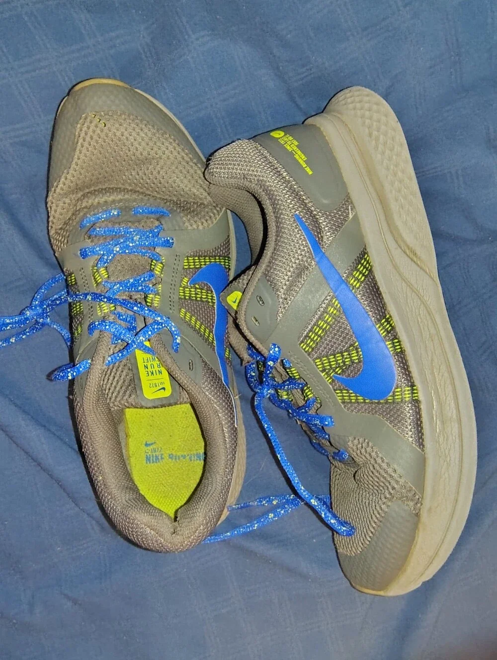 Nike Men's Size 8.5 Grey/Blue Running Sneakers